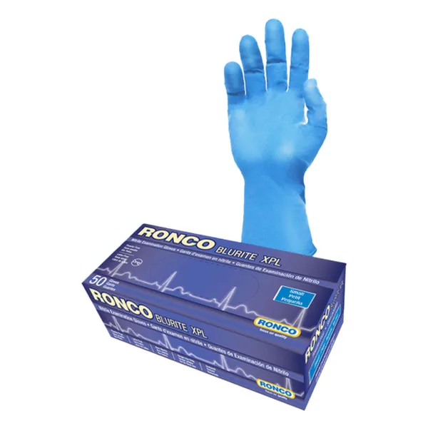 Gloves - Nitrile Examination Powder Free Extra Long Blue BluRite™ XPL 8.5MIL 958 Medium 50/BX 10/CS