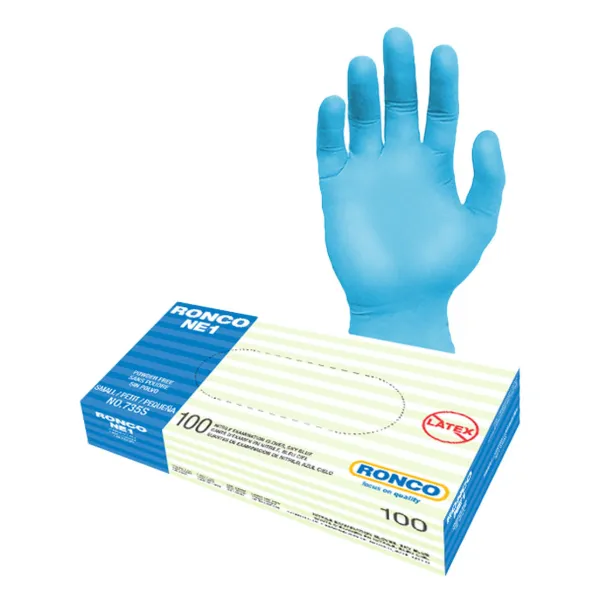 Gloves - Nitrile Examination Powder Free Sky Blue NE1 3.5MIL 735M Medium 100/BX 10/CS