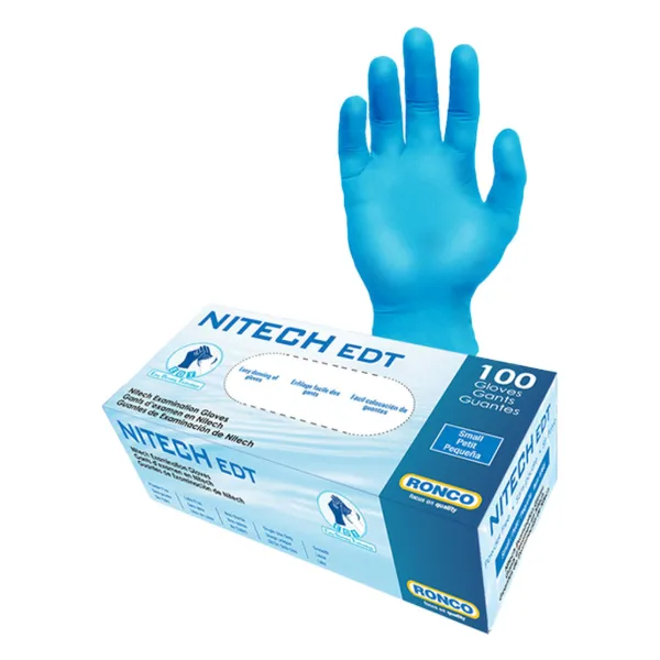 Gloves - Disposable Examination Powder Free Blue Nitech® EDT 5MIL 385 Large 100/BX 10/CS