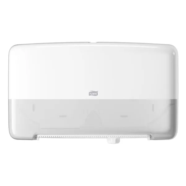 Toilet Paper Dispenser - Twin Mini Jumbo White 5555200 17IN x 10.2IN 1/BX