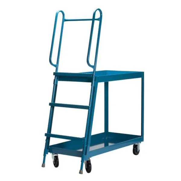 Dual Purpose Stock Truck - Rolling Ladder & Stock Picker Blue 890/362 20INx48INx37IN 1/CS