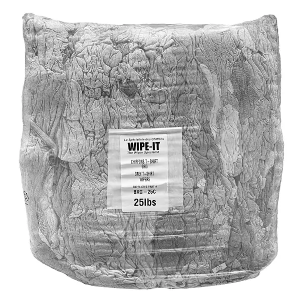 Wiping Rags - T-Shirt Polos Grey BXG-25C 25LB BALE 51/SKID