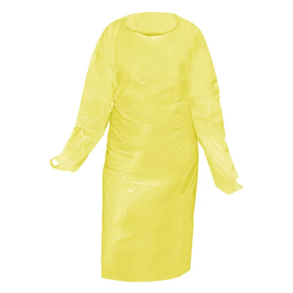 Gown - CoverMe™ Cast Polyethylene with Thumb Loops Yellow 31-600 45INx79IN 1.2MIL One Size 200/CS