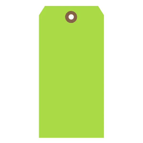Shipping Tags Neon Green ST6 5.25IN x 2.625IN #6 1000/BX