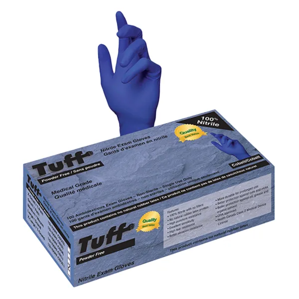 Gloves - Nitrile Disposable Exam Medical Grade Cobalt 15I-700PF-CB 2X-Large 100/BX 10/CS