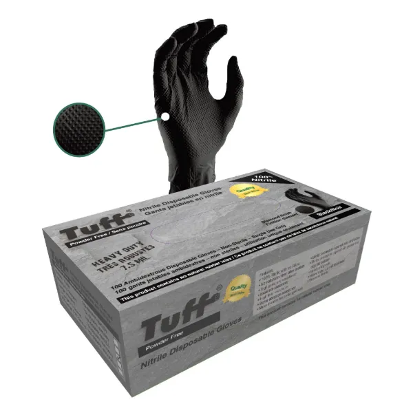 Gloves - Nitrile Disposable Powder Free Black 650PF-BK 7.5MIL Medium 100/BX 10/CS